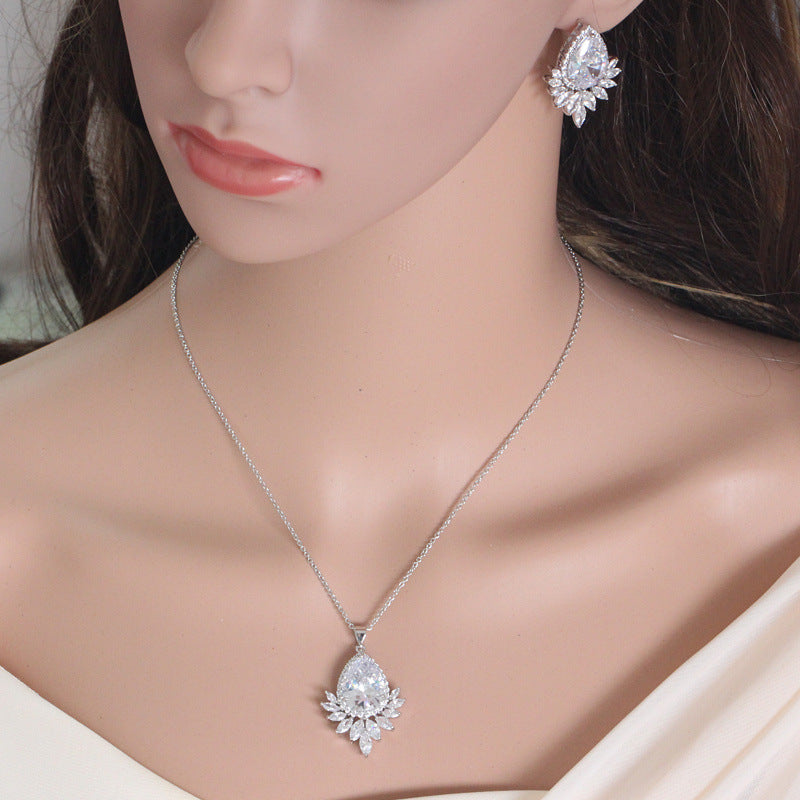Bridal Sapphire Earring and Pendant Set