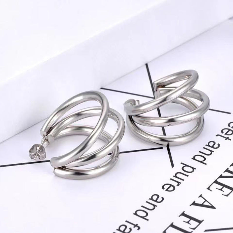 Triple Arch 18K Earrings