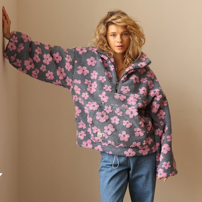 Auricci Floral Fleece-Pullover