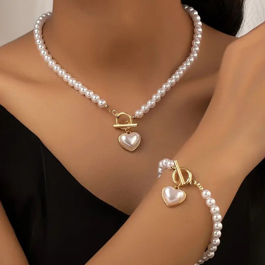 Pearl Necklace and Bracelet