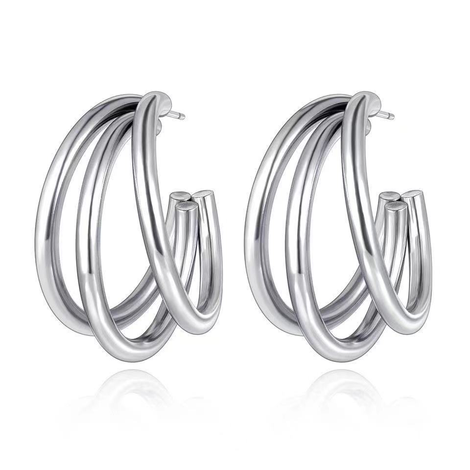 Triple Arch 18K Earrings